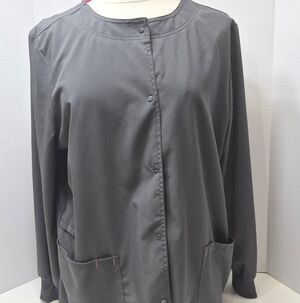 ScrubStar Long sleeve button -up scrub jacket